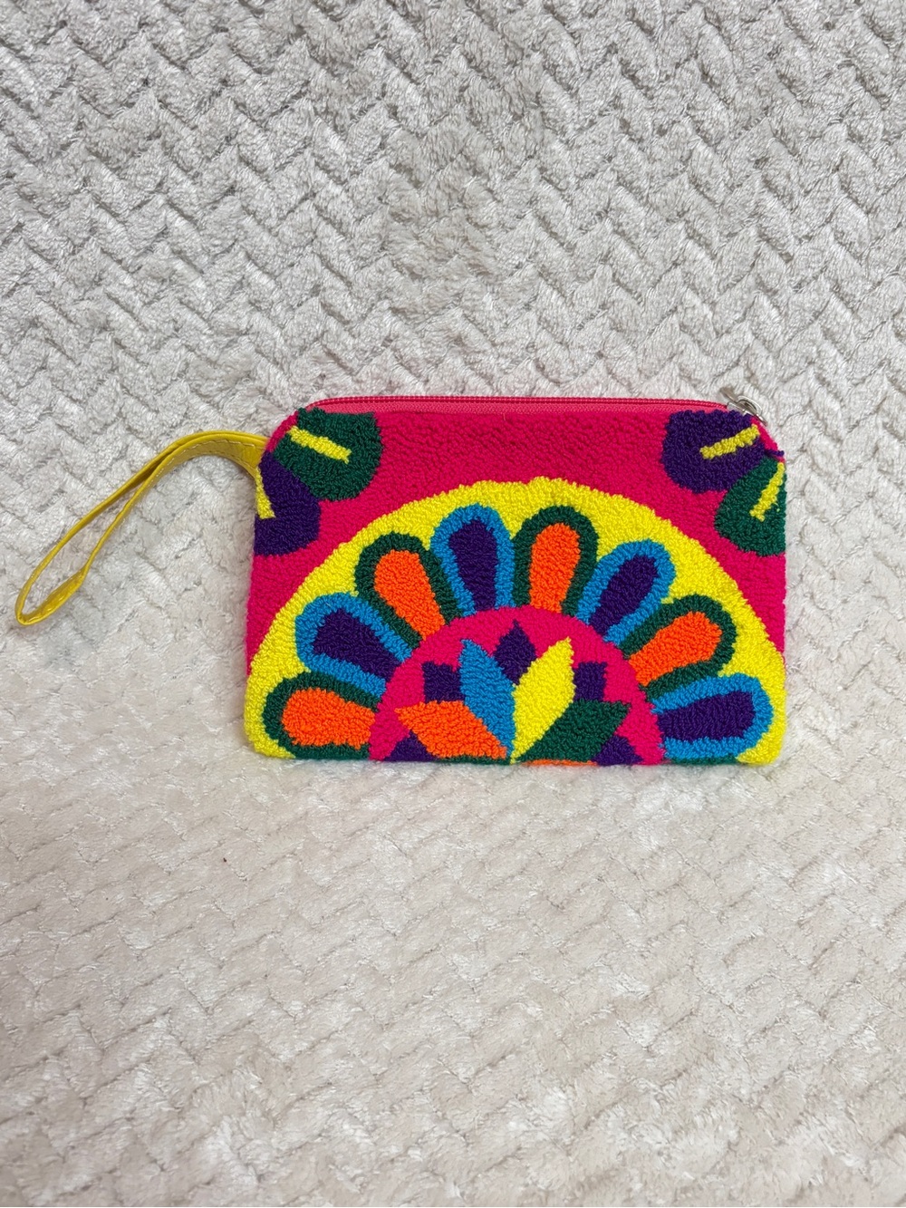 Handmade‎ Colombian Wayuu Tapizado Punch Needle Clutch Wristlet Boho Geometric